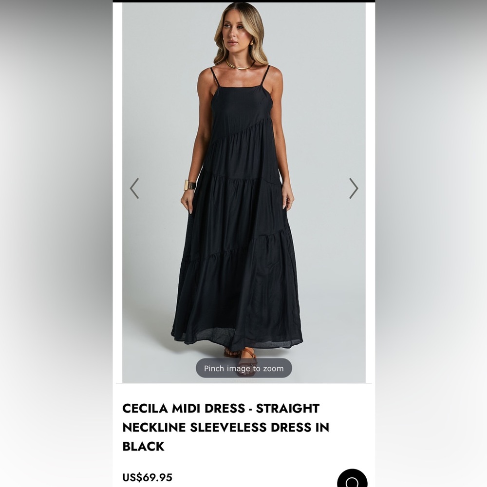 Cecila Midi Dress Straight Neckline - Showpo